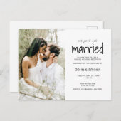 Einfach Lässig Got wir nur Verheiratet Hochzeit Ankündigungspostkarte (Vorne/Hinten)