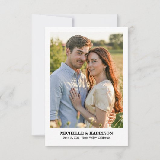 Einfach Lässiger und lustiger Text, Foto Save the  Save The Date (Vorderseite)