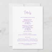 Einfach Lavender Wedding Details Umschließung Einladung (Vorderseite)