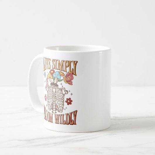 Einfach leben, Bloom Willy - Skelett & Pilze Kaffeetasse (Vorderseite Links)