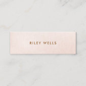 Einfach, leicht rosa, stilvoll und Minimalistisch. Mini Visitenkarte (Vorderseite)