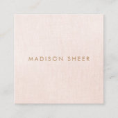 Einfach, leicht rosa, stilvoll und minimalistisch quadratische visitenkarte (Vorderseite)