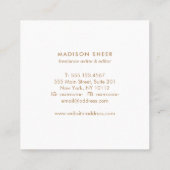 Einfach, leicht türkisblau, stilvoll Minimalistisc Quadratische Visitenkarte (Rückseite)