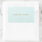 Einfach, leicht türkisblau, stilvoll Minimalistisc Rechteckiger Aufkleber (Tasche)