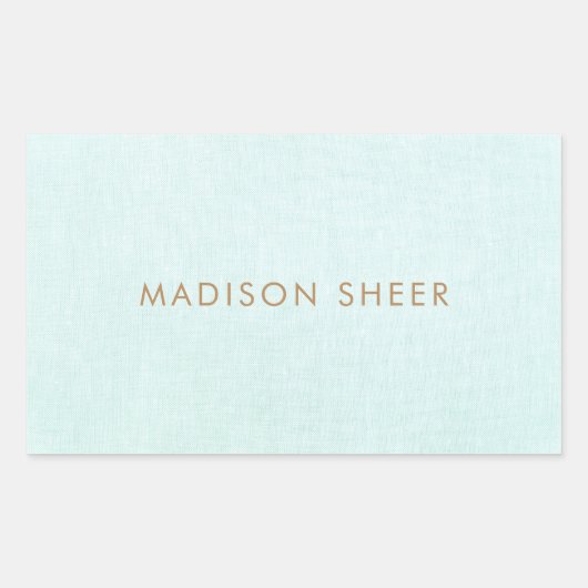 Einfach, leicht türkisblau, stilvoll Minimalistisc Rechteckiger Aufkleber (Vorderseite)