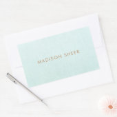 Einfach, leicht türkisblau, stilvoll Minimalistisc Rechteckiger Aufkleber (Umschlag)