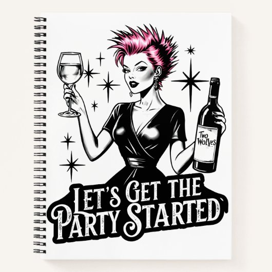 Einfach Let's get this Party Started - Notebook Notizblock (Vorderseite)