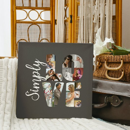 Einfach Liebe 16 Foto Collage Wedding Geschenk Leinwanddruck