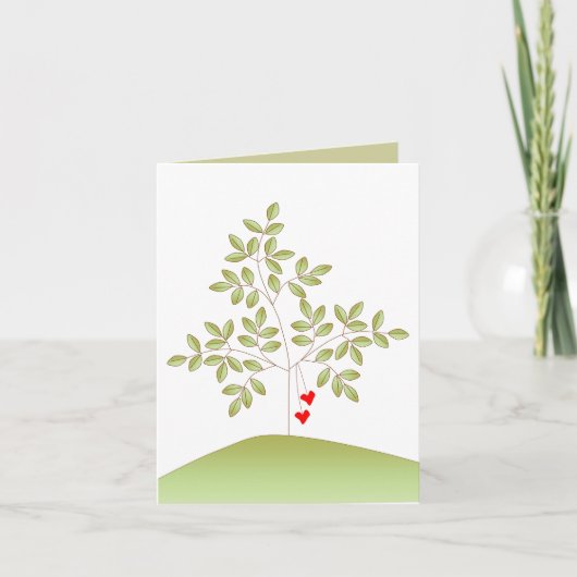 Einfach Liebe-Baum-freier Raum Notecard Karte (Vorderseite)