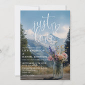 Einfach Liebe Berg Rustikale Florale QR-Code-Hochz Einladung (Vorderseite)