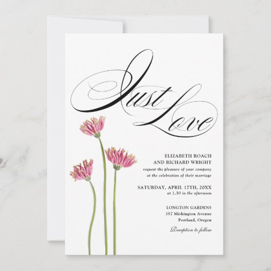 Einfach Liebe Florale Wildblumen QR-Code-Hochzeit Einladung (Vorderseite)