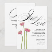 Einfach Liebe Florale Wildblumen QR-Code-Hochzeit Einladung (Vorne/Hinten)