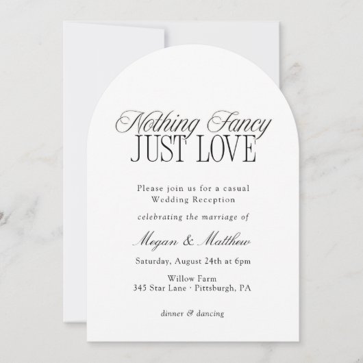 Einfach Liebe Hochzeitsempfang Einladung (Vorderseite)