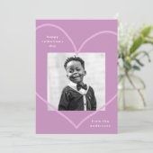 Einfach Liebe Lila Herz Foto Valentinstag Feiertagskarte (Stehend Vorderseite)