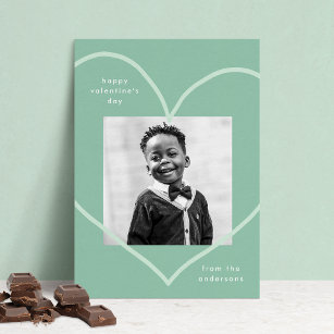 Einfach Liebe Minze Grünes Herz Foto Valentinstag Feiertagskarte