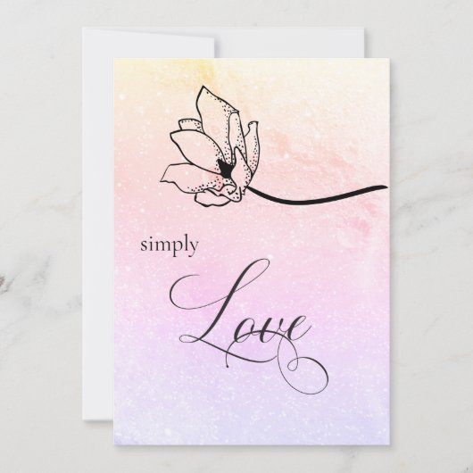 "EINFACH LIEBE Pastel Floral Wedding Luna Einladun Einladung (Vorderseite)