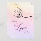 "EINFACH LIEBE Pastel Floral Wedding Luna Einladun Einladung (Vorne/Hinten)