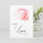 "EINFACH LIEBE Pastel Rose Bud Floral Einladung (Stehend Vorderseite)