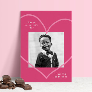 Einfach Liebe Rosa Herz Foto Valentinstag Feiertagskarte
