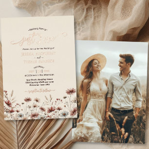 Einfach Liebe Rustikale Boho Wildblumen Elegante H Folieneinladung