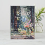 Einfach Liebe Rustikale Wald Blumen Hochzeit Einladung (Stehend Vorderseite)