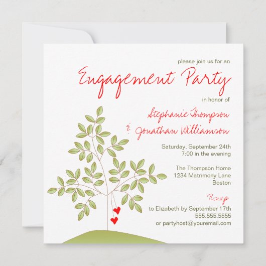 Einfach Liebe Tree - Engagement Einladung (Rückseite)