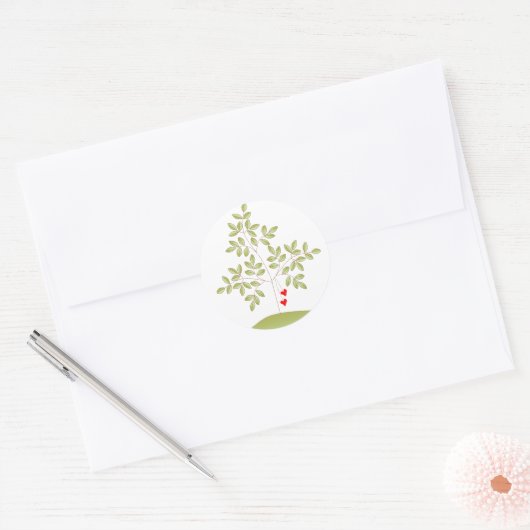 Einfach Liebe Tree Runder Aufkleber (Umschlag)