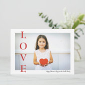 Einfach Liebe Valentinstag Foto Flachkarte Feiertagskarte (Stehend Vorderseite)