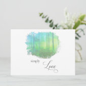 "EINFACH LIEBE Wald Rustikale Waldhochzeit Einladung (Stehend Vorderseite)