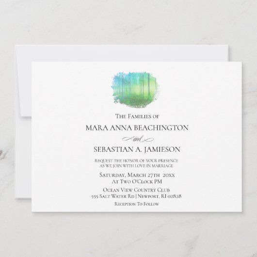 "EINFACH LIEBE Wald Rustikale Waldhochzeit Einladung (Rückseite)