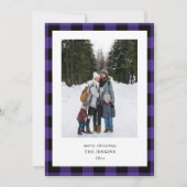 Einfach Lila Black Kariert 2 Foto Weihnachten (Vorderseite)