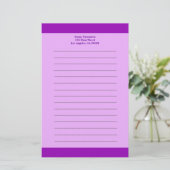 Einfach lila briefpapier (Stehend Vorderseite)