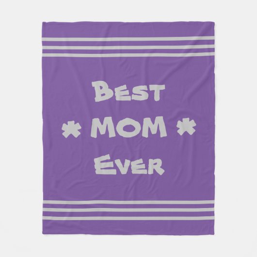 Einfach Lila Grau "Best Mama Ever" Fleecedecke (Vorderseite)