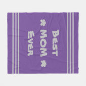 Einfach Lila Grau "Best Mama Ever" Fleecedecke (Vorderseite (Horizontal))