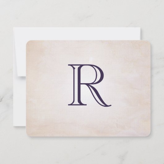 Einfach Lila Heart Leaf Tree Save the Date Peachy (Rückseite)