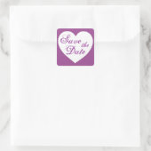 Einfach lila Herz Save the Date Aufkleber (Tasche)