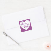 Einfach lila Herz Save the Date Aufkleber (Umschlag)