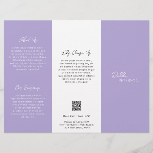 Einfach Lila Lavendel zeitgenössischer QR-Code Mod Flyer (Vorne)