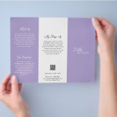 Einfach Lila Lavendel zeitgenössischer QR-Code Mod Flyer (Hand)