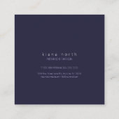 Einfach Lila Marmorlogo Gold Navy ID672 Quadratische Visitenkarte (Rückseite)