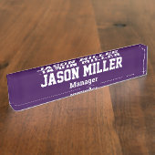 Einfach Lila mit White Letters Namensplakette (Seite)