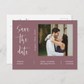 Einfach Lila QR-Code für Fotos Save the Date Postkarte (Vorne/Hinten)