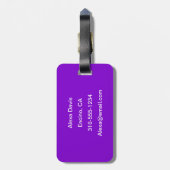 Einfach Lila Solid Color personalisieren Gepäckanhänger (Rückseite vertikal)