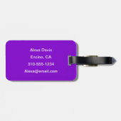 Einfach Lila Solid Color personalisieren Gepäckanhänger (Rückseite horizontal)