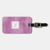 Einfach Lila, subtiler Marmor Modernes Monogramm Gepäckanhänger (Vorderseite horizontal)