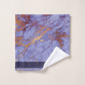 Einfach Lila und Gold-ID672 marbeln Badhandtuch Set (Waschlappen)