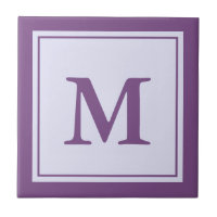 Einfach Lila und weiß Mit Monogramm