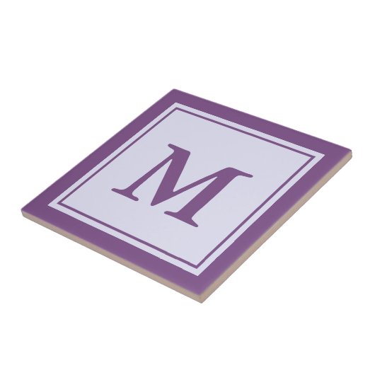Einfach Lila und weiß Mit Monogramm Fliese (Seite)