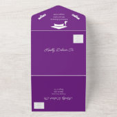 Einfach Lila und weiß Save the Date Personalisiert All In One Einladung (Außenbereich)