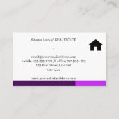 Einfach lila und weiß visitenkarte (Rückseite)